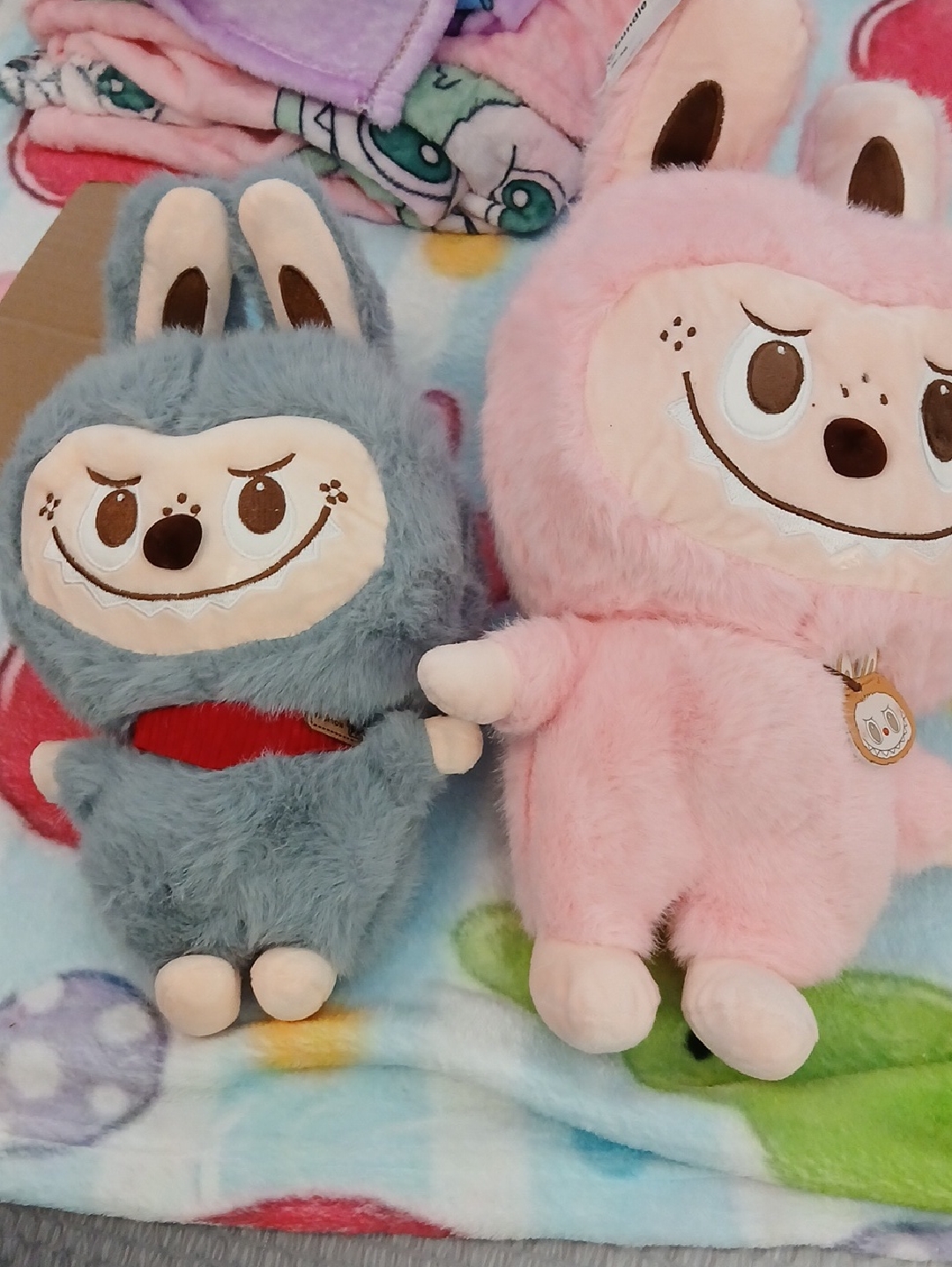 Cute Bunny Plush Duo  Gray  Pink Plush Toys